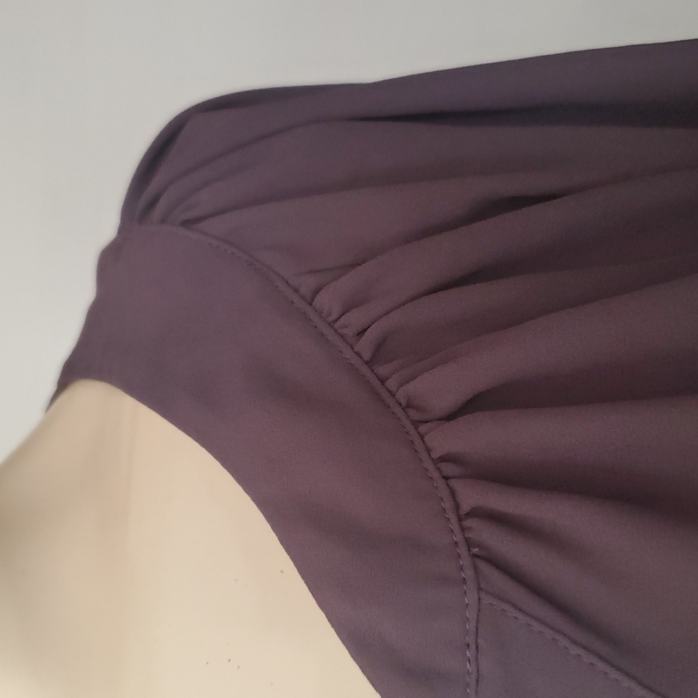Bellatrix Brown Long Elastic Cuff Of The Sleeve Buttoned Blouse Size M - Picture 6 of 12